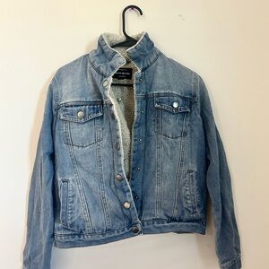 Haute Monde Light Blue Jean Jacket with Sherpa Lining